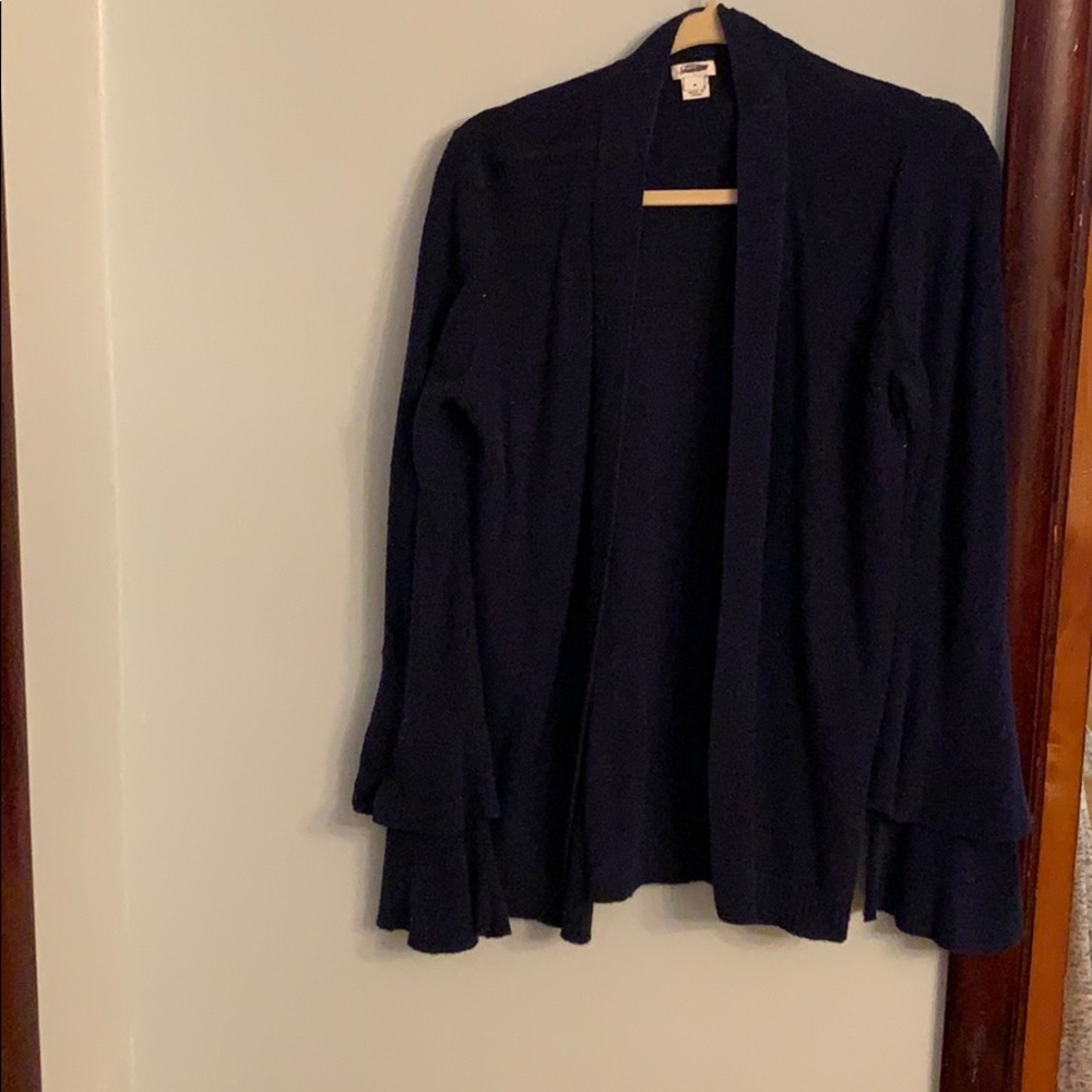 Navy bell sleeve cardigan